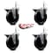 Service Caster 5'' Phenolic Swivel 7/16'' Grip Ring Stem Caster with Total Lock Brake, 4PK SCC-GR20S514-PHS-PLB-716138-4 - alternate 2